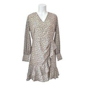 Halogen Black Speckles Ruffle Mini Dress size Medium